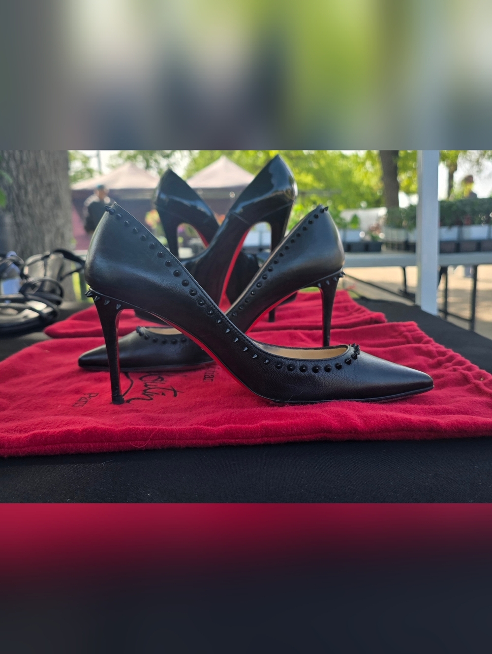 Christian Louboutin Anjalina studded pointed-toe pumps 35.5